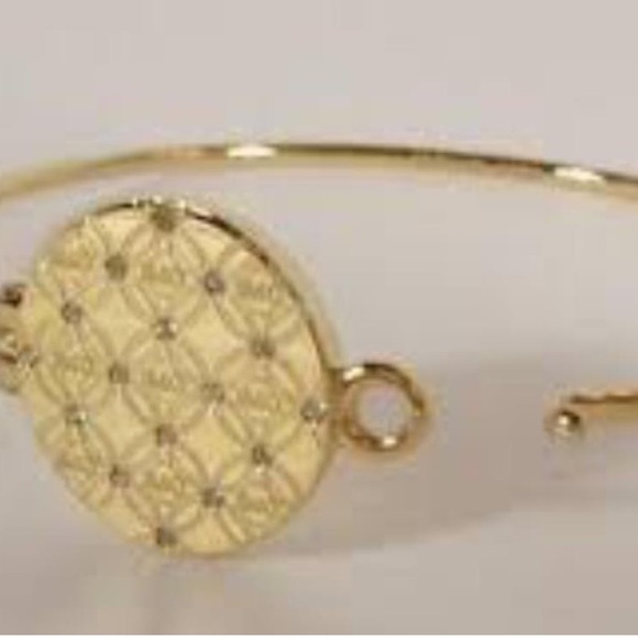 MK Gold Tone Heritage Monogram Disk Crystals NIB - Picture 9 of 10